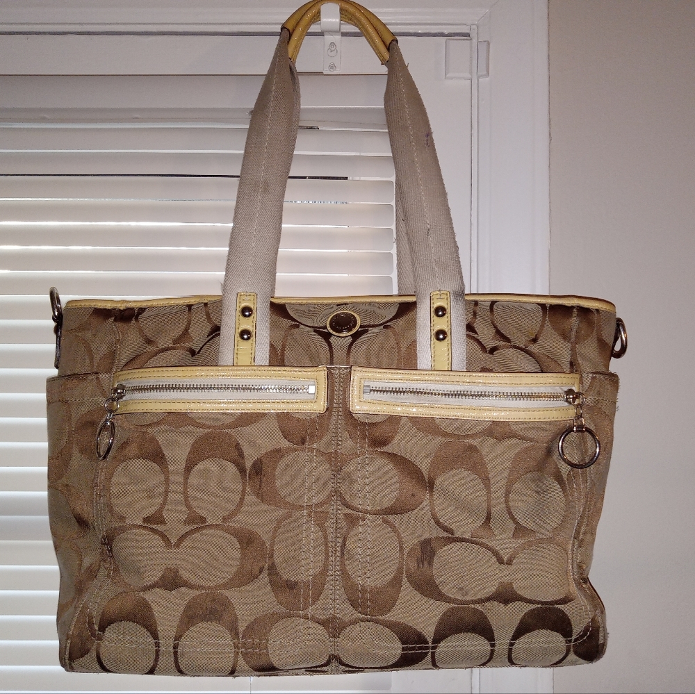 Coach signature brown and beige diaper bag